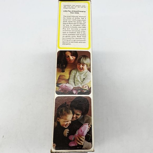 Vtg 1974 Playskool Soft Three Little Pigs Pink Hug a Book Doll-NWOT-Original Box - Picture 2 of 9
